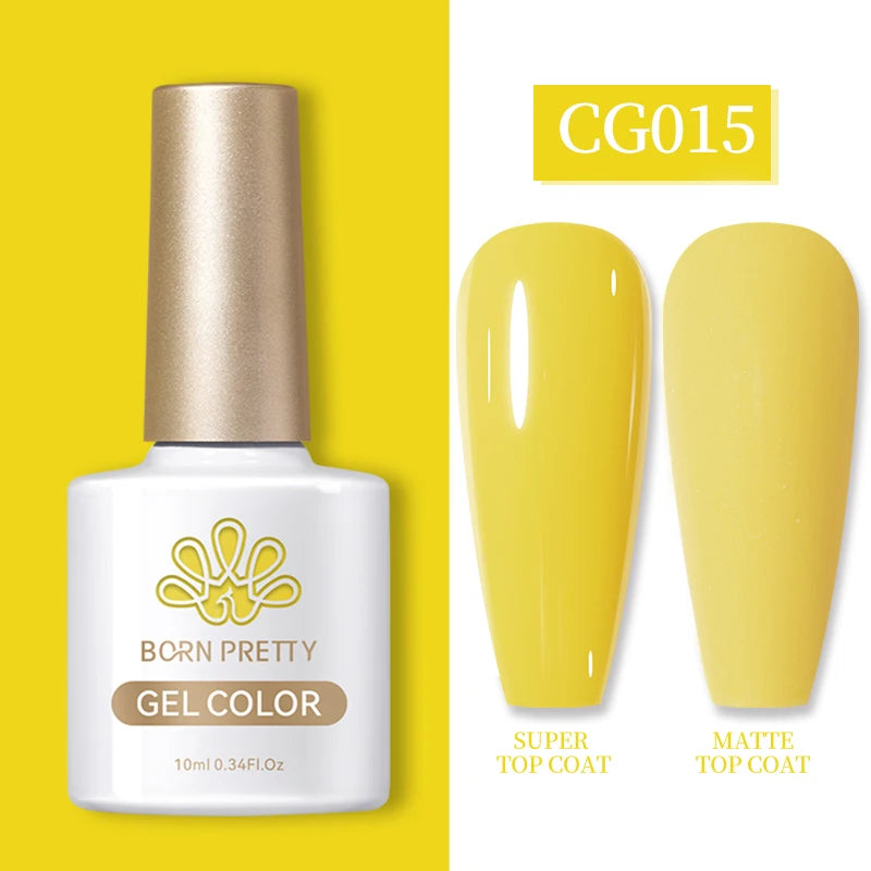 Vernis à ongles gel BORN PRETTY 10 ml, 130 couleurs, semi-permanent, semi-dissolvable, UV, base et top coat.