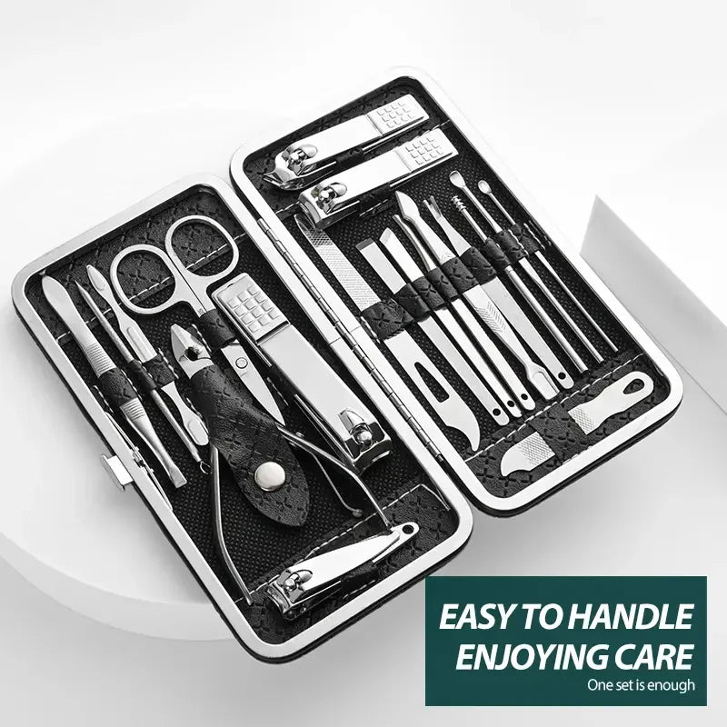Kit complet de manucure et pédicure professionnel 19 pièces - Soin des ongles