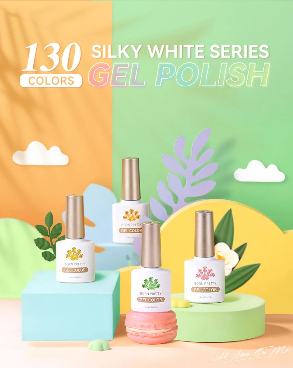 Vernis à ongles gel BORN PRETTY 10 ml, 130 couleurs, semi-permanent, semi-dissolvable, UV, base et top coat.