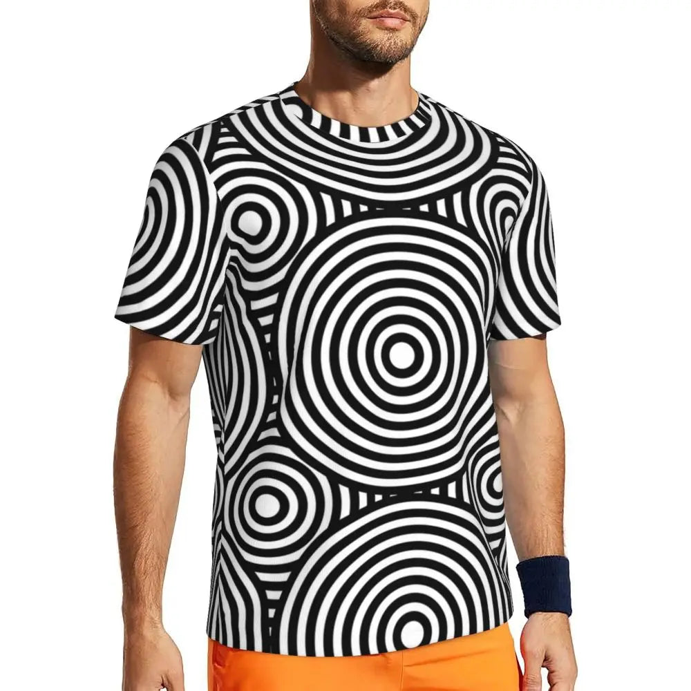 Gym T-Shirt Mondrian Line - Colorful Plaid Y2K Retro Graphic Tee