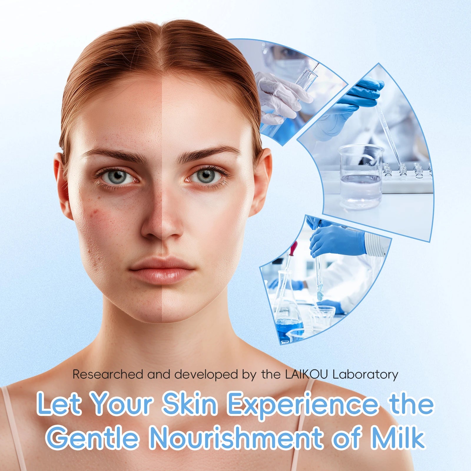 LAIKOU Milk Glowing Trio Set - Deep Nourishment & Hydrating Skincare Kit