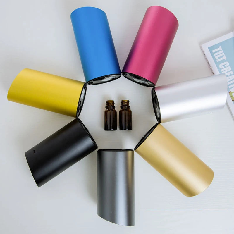 Diffuseur d'arômes sans fil pour voiture avec flacon d'huile essentielle vide de 20 ml. Diffuseur de parfum électrique rechargeable pour la maison et la chambre.