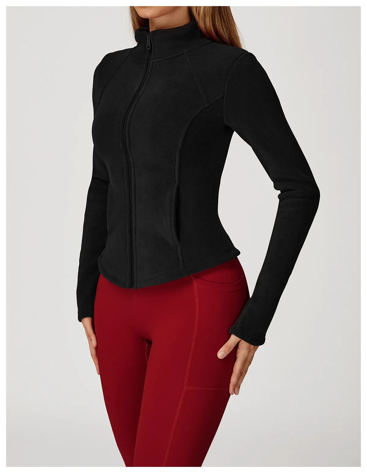 Sports Jacket Long Sleeve Women Zip Fitness Yoga Shirt Winter Warm Gym Top Activewear Running Coats Workout Clothes For Cycling