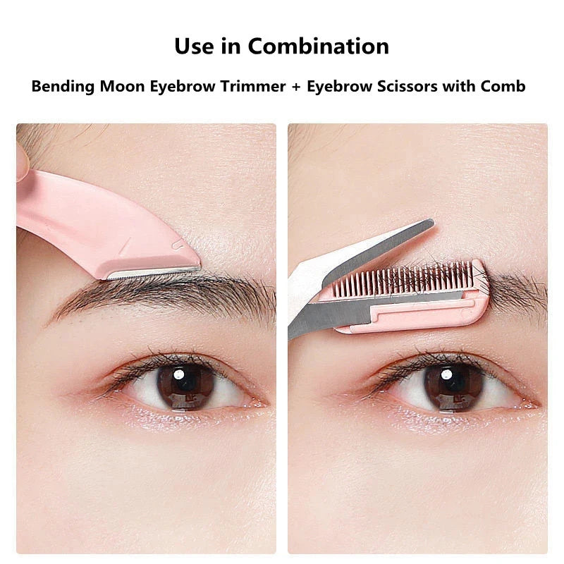 Eyebrow Trimming Knife Eyebrow Face Razor For Women Professional Eyebrow Scissors With Comb Brow Trimmer Scraper Accessories