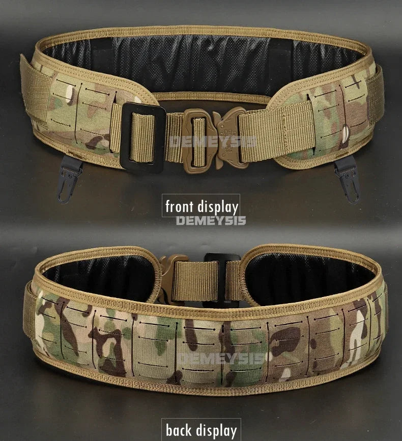 Tactical MOLLE Padded Belt - Combat Waist Belt for Airsoft & Hunting