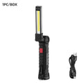 Lampe torche LED de camping rechargeable USB, lampe de travail magnétique avec crochet, étanche, mode d'éclairage adapté au travail de nuit.