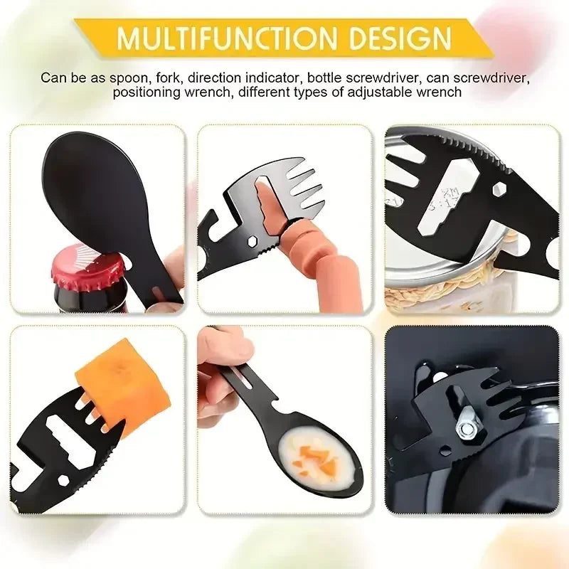 5-in-1 Survival EDC Multi-Tool - Camping Utensil Kit with Bottle Opener