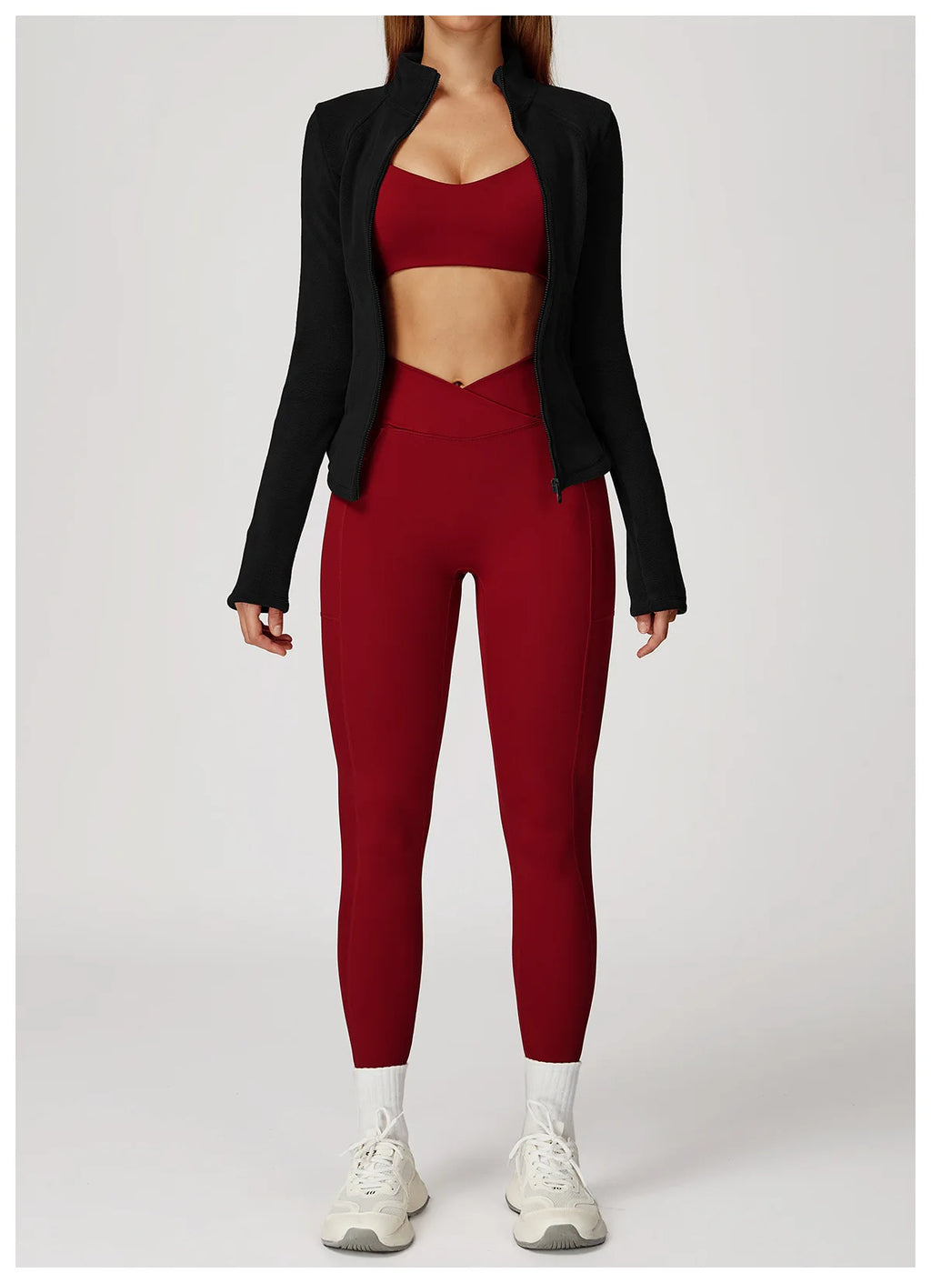 Sports Jacket Long Sleeve Women Zip Fitness Yoga Shirt Winter Warm Gym Top Activewear Running Coats Workout Clothes For Cycling