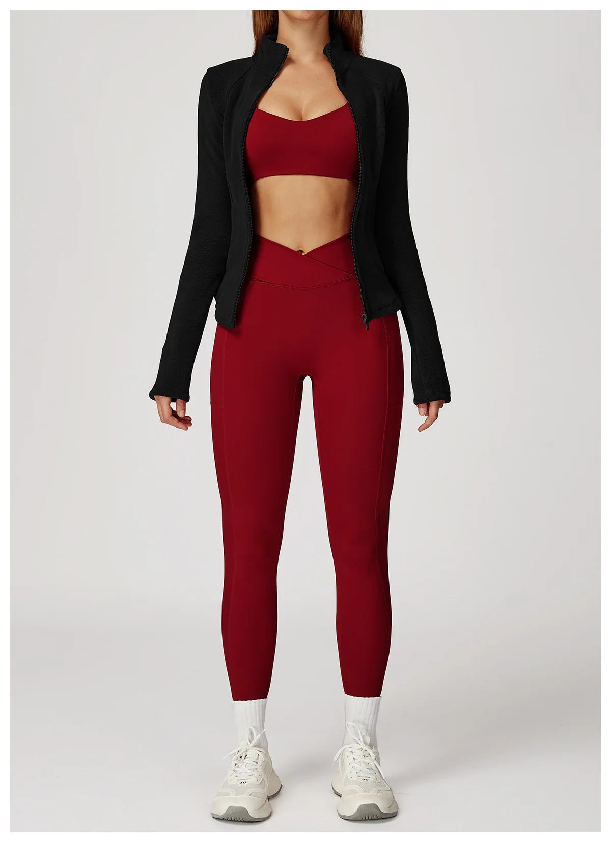 Sports Jacket Long Sleeve Women Zip Fitness Yoga Shirt Winter Warm Gym Top Activewear Running Coats Workout Clothes For Cycling