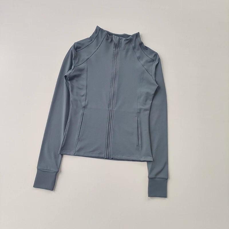 Sports Coat, Women's Autumn and Winter Slim Fit, Professional Quick Drying Clothes Slimming Sports Long Sleeved Prati Yoga Top