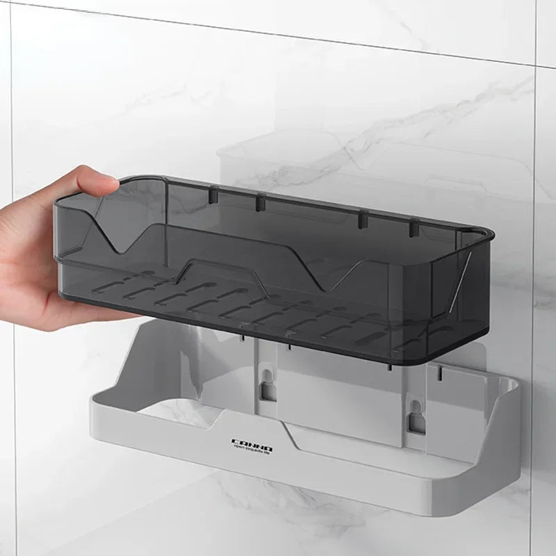 Bath Accessories Home Organizer Shower Shelves Wall Mount Bathroom Shelf WC Shampoo Holder Kitchen Storage Basket Cosmetic Rack