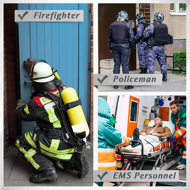Nouveaux outils pour pompiers et secouristes : outils multifonctions en acier à ressort, leviers et barres de levier multifonctionnels.
