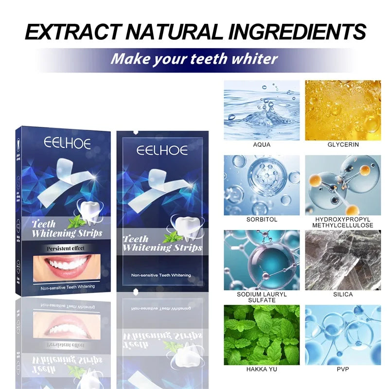 Teeth Whitening Strips - Mint Flavor White Gel