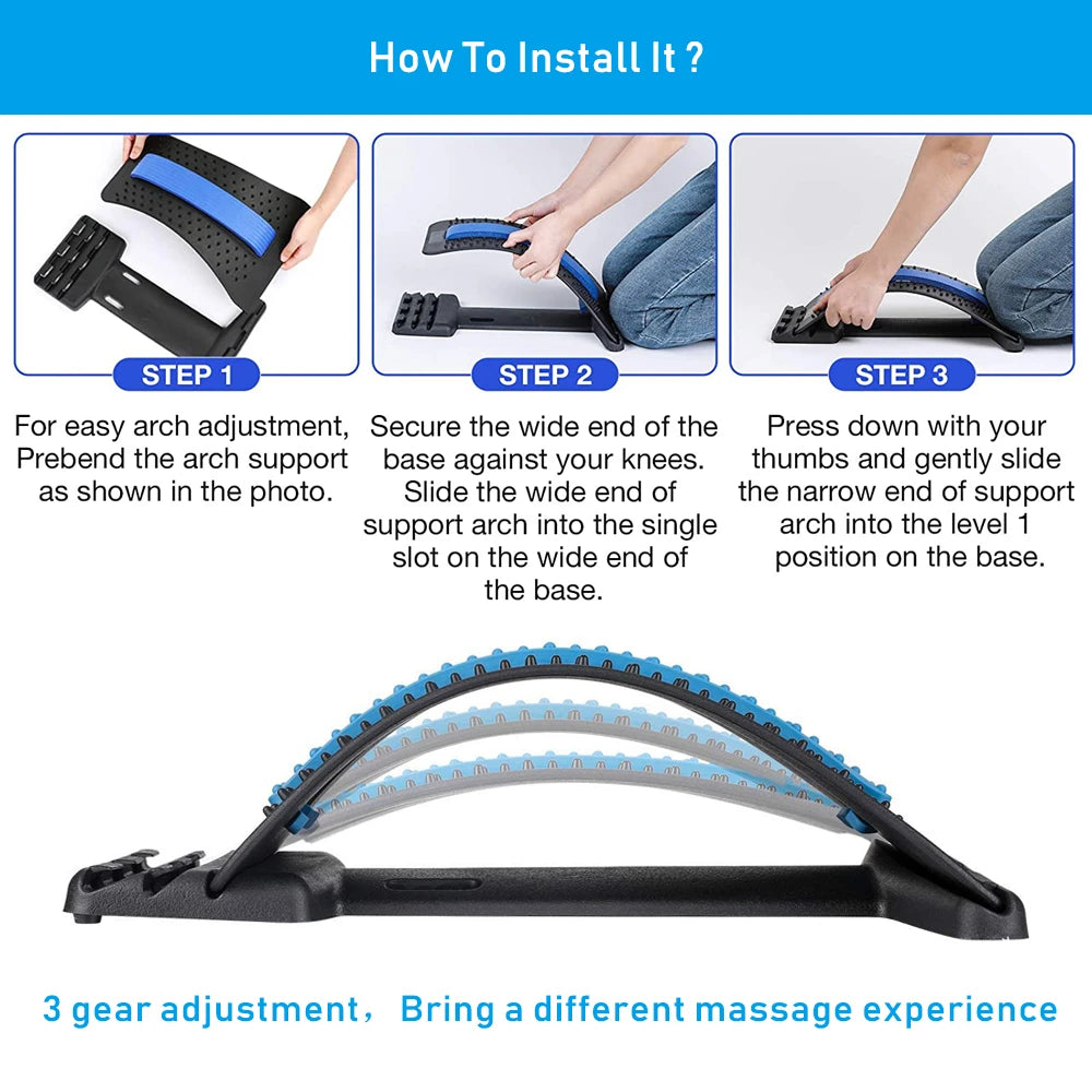 Appareil de massage magnétique du dos pour détendre les muscles, correcteur de posture, étirement du dos et de la colonne vertébrale, soutien lombaire et soulagement de la douleur