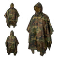 Military Tactical Rain Poncho - Waterproof Multi-Use Shelter & Raincoat