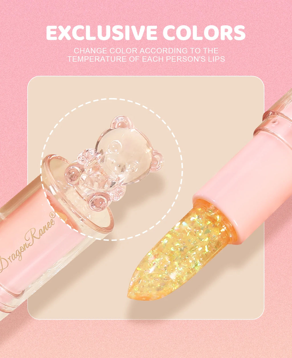 Color-Changing Glitter Lip Gloss
