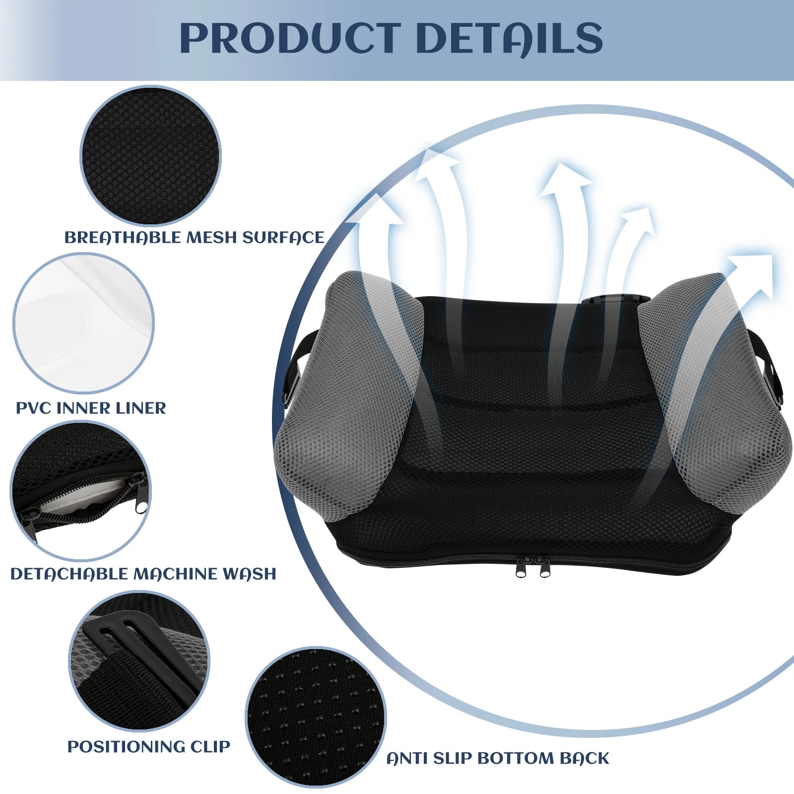 Kids Booster Seat Portable PVC Comfort Child Car Cushion Inflatable Travel Backless Space Saving Easy Fold With Bag