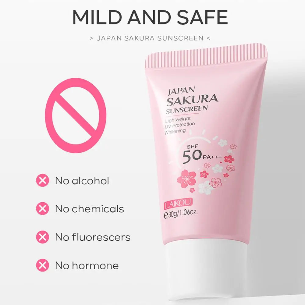 Sakura Sunscreen Cream SPF50 - Moisturizing UV Protection for Face & Body