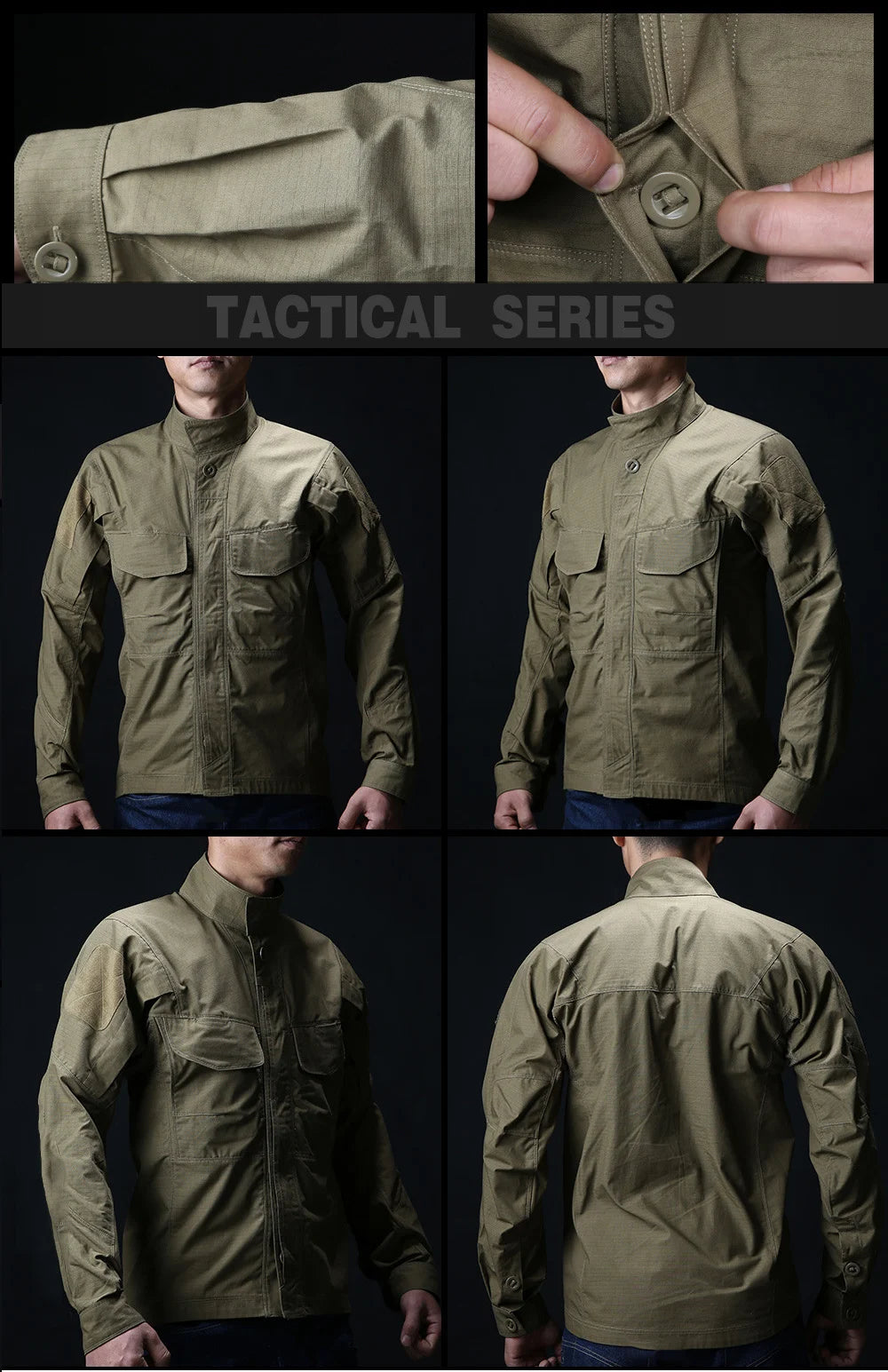 Military Tactical Long Sleeve Shirt - Multi-Pocket Camouflage Cargo Jacket