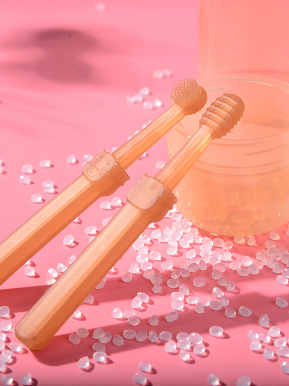 Pet Teeth Whitening Kit - Dual-Head Silicone Toothbrush & Enzymatic Paste for Dogs/Cats, Summer Oral Care Set