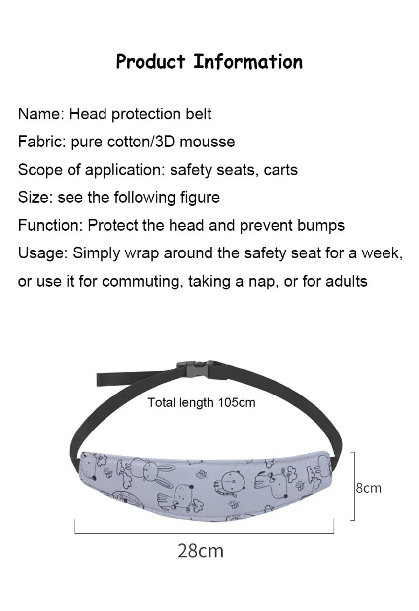 Ceinture de sécurité auto pour enfants et tout-petits, aide au sommeil en voyage, sangle de maintien de la tête, support de tête intégré