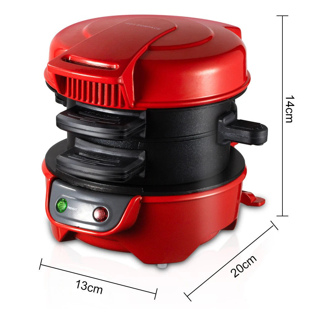220V/110V Electric Burger Sandwich Maker Machine 600W Hamburg Sandwich Maker With Egg Cooker Ring Machine Bread Waffle Machine