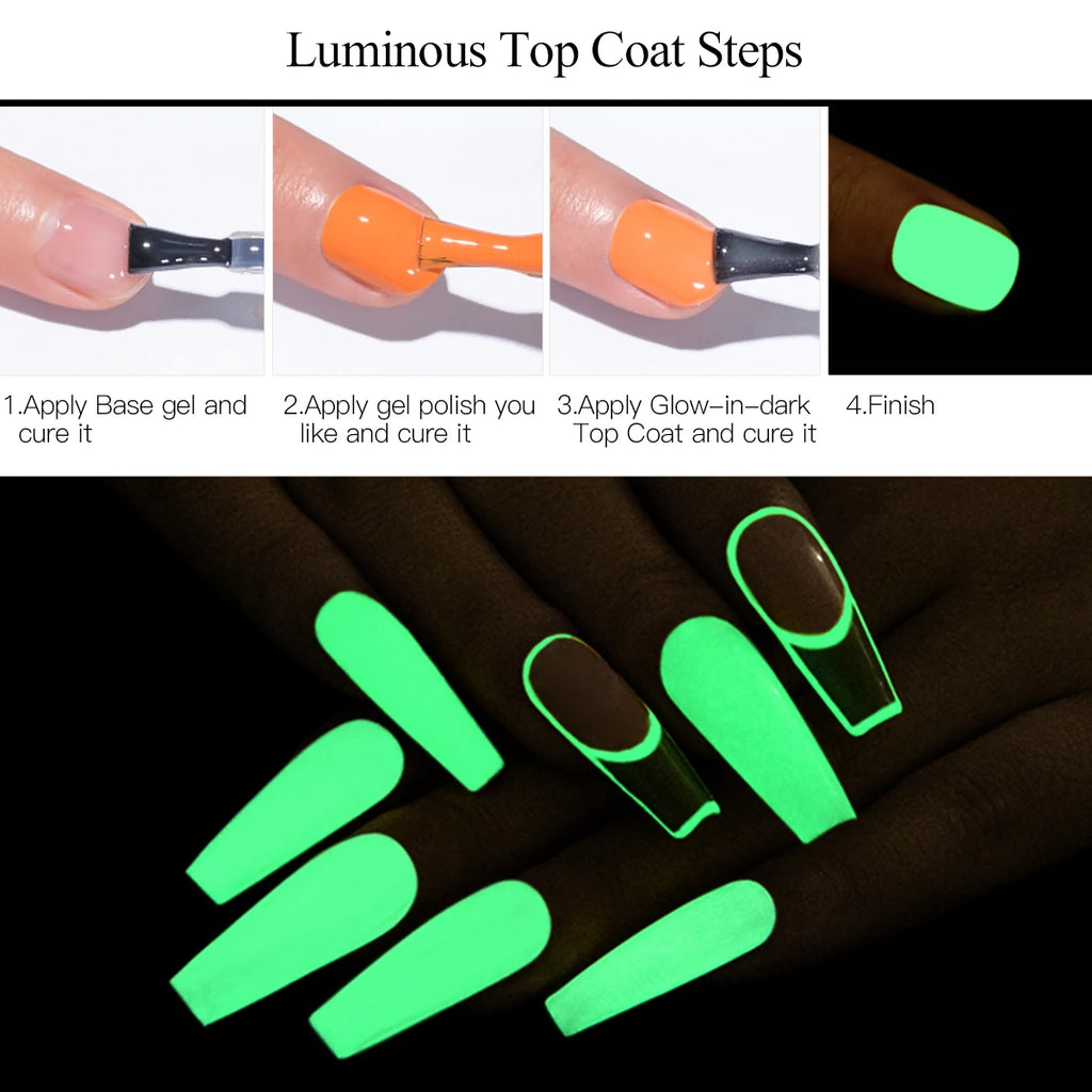 Vernis à ongles gel semi-permanent Four Lily 7 ml, finition lumineuse fluorescente phosphorescente, à dissoudre sous une lampe UV/LED.