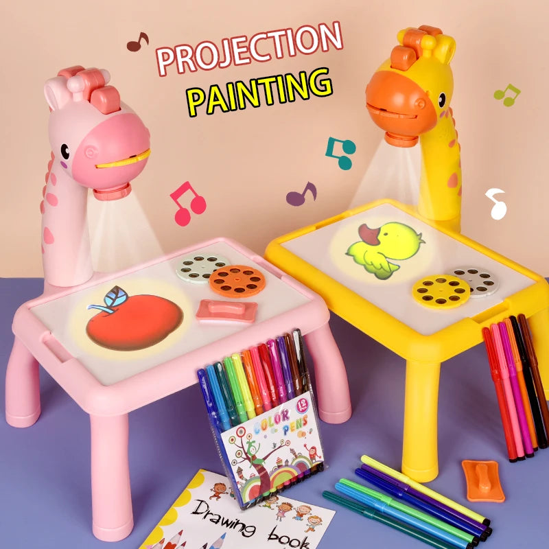 Kids Drawing Projector Toy with Light & Music