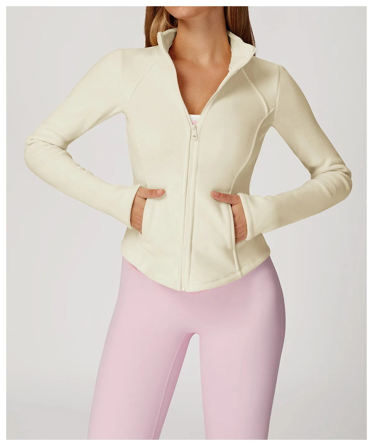 Sports Jacket Long Sleeve Women Zip Fitness Yoga Shirt Winter Warm Gym Top Activewear Running Coats Workout Clothes For Cycling