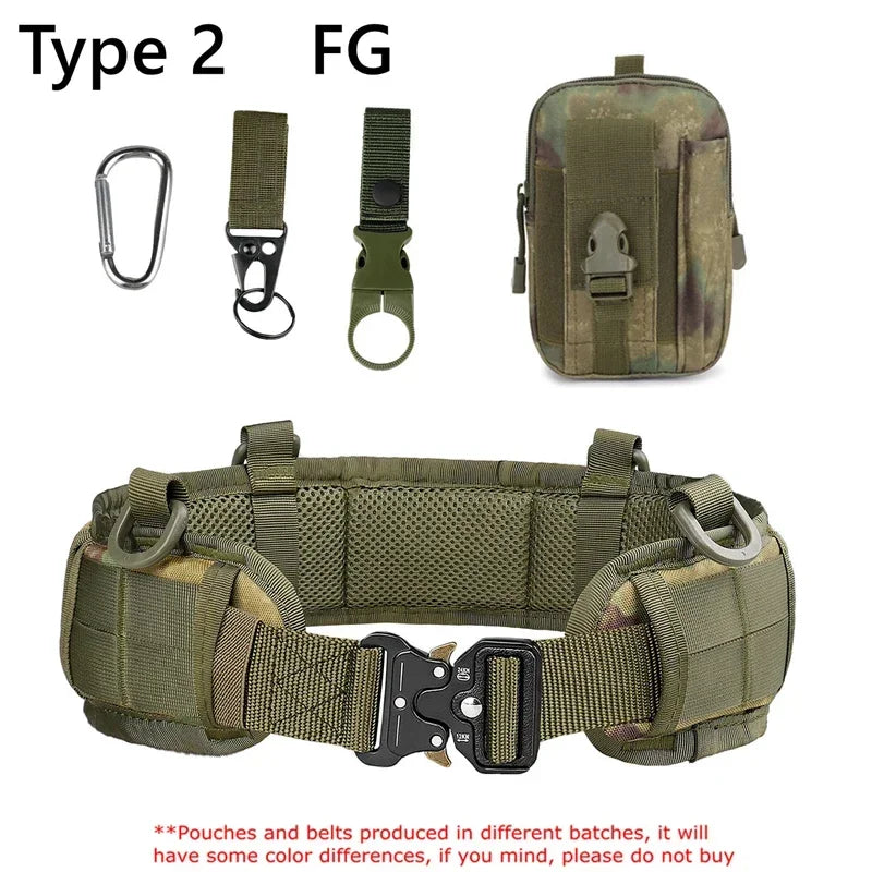 Tactical MOLLE Padded Belt - Combat Waist Belt for Airsoft & Hunting
