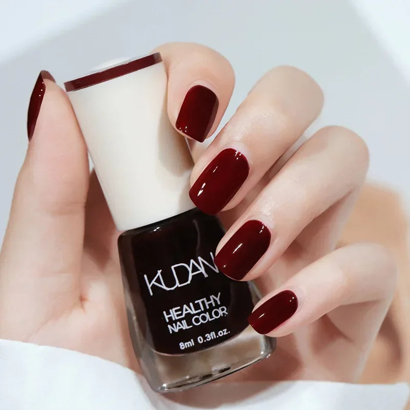 Vernis à ongles sans lampe UV, blanc à fines paillettes, sans cuisson, sans décollement, base huileuse transparente et brillante, couleur nude