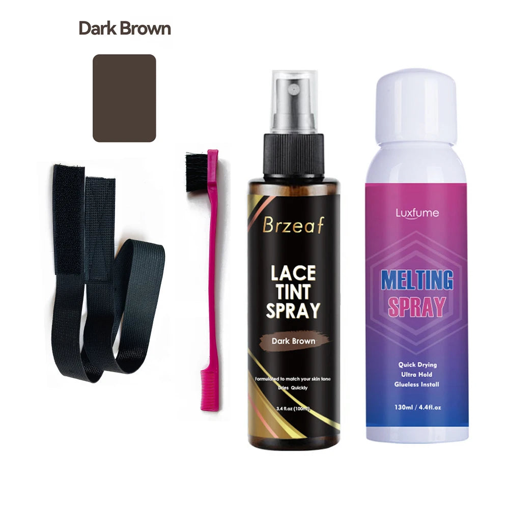 Hair Care Kit Wig Glue Wax Stick Adhesives Remover Lace Tint Mousse Melting Spray Edge Control Wig Installation Set Ultra Hold