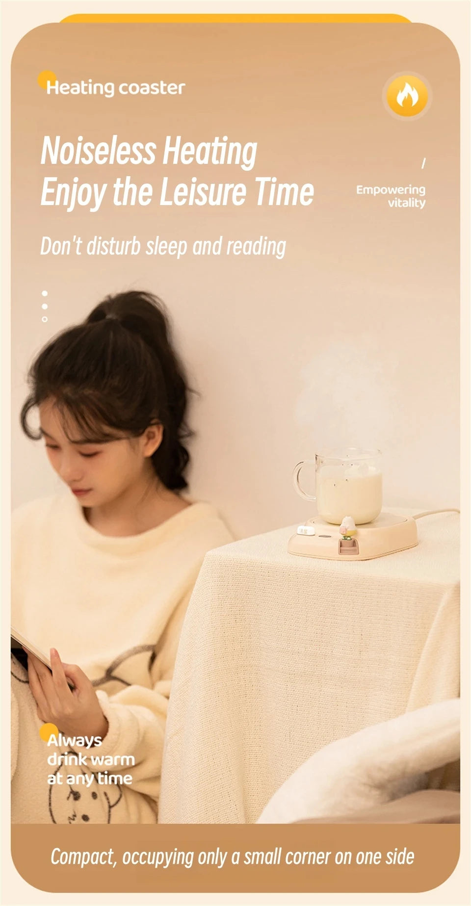 25W Coffee Mug Warmer Cup Heater Electric Hot Plate 4 Temperature Settings Warmer Cup Coaster for Tea Milk Water Heating Pad