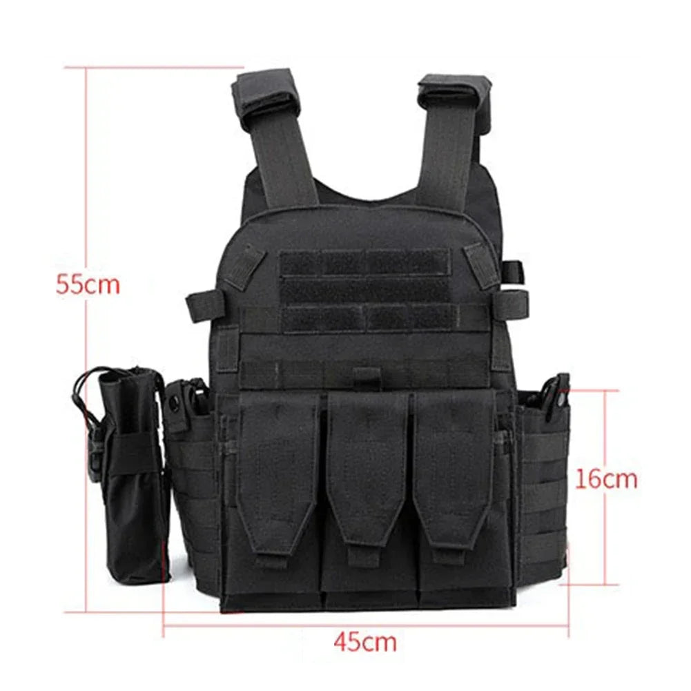 6094 Military Combat Army Wargame VestNylon Pouch Molle Gear Tactical Vest Body Armor Hunting Plate Carrier Airsoft Accessories