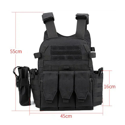 6094 Military Combat Army Wargame VestNylon Pouch Molle Gear Tactical Vest Body Armor Hunting Plate Carrier Airsoft Accessories