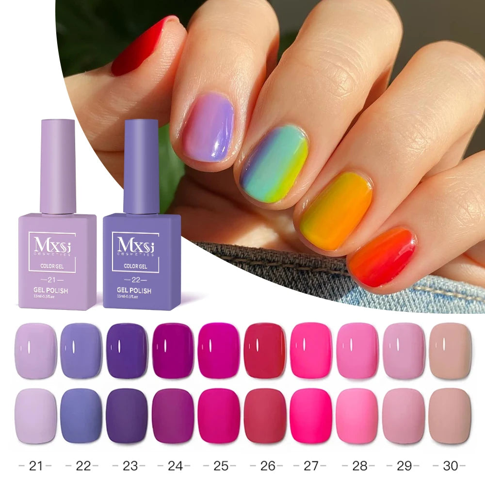 6-Piece UV LED Gel Polish Set - Semi-Permanent Nail Art Kit (15ml)