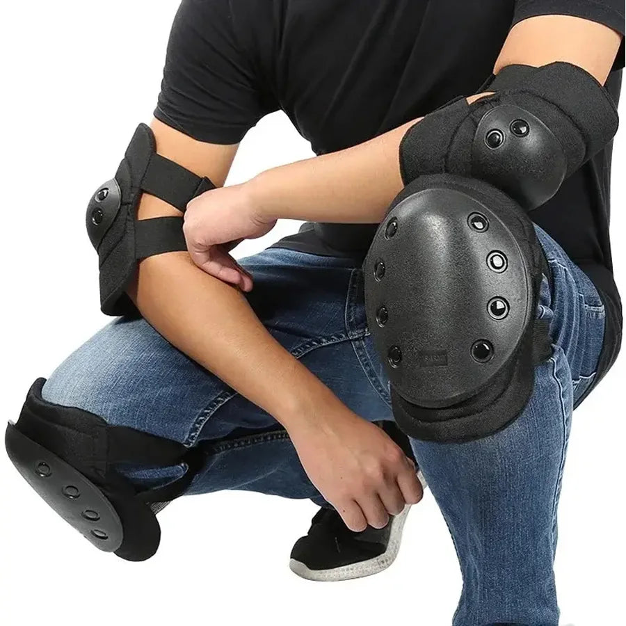 Military Tactical Knees and Elbows,Airsoft Knee Elbow Protective Pads Combat Paintball Skate Outdoor Sports Safety Guard Gear