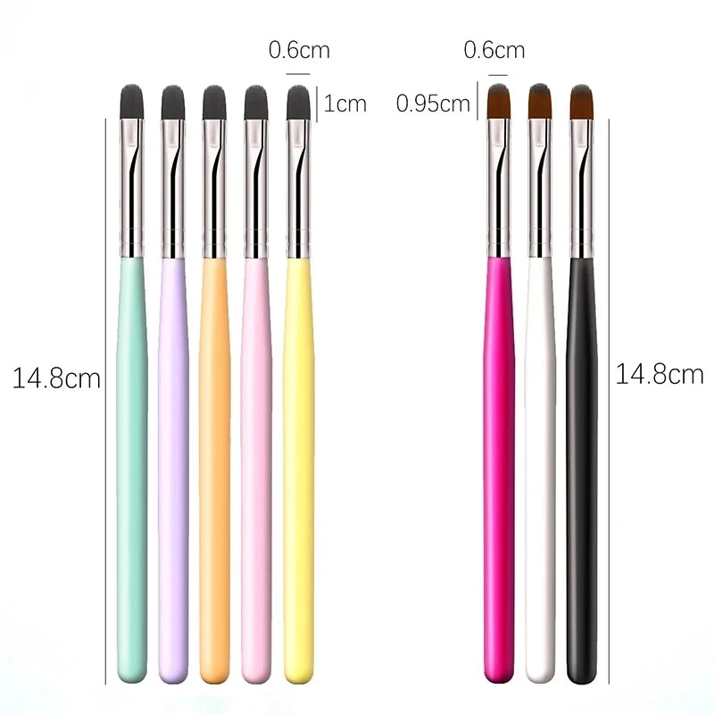 Pinceau professionnel en bois pour nail art - Extension de gel UV et peinture acrylique