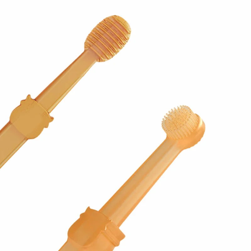 Pet Teeth Whitening Kit - Dual-Head Silicone Toothbrush & Enzymatic Paste for Dogs/Cats, Summer Oral Care Set