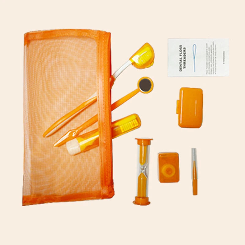 8pcs/set Oral Cleaning Care Dental Teeth Orthodontic Kits Whitening Tool Portable Outdoor. Clean your teeth everywhere you feel like.