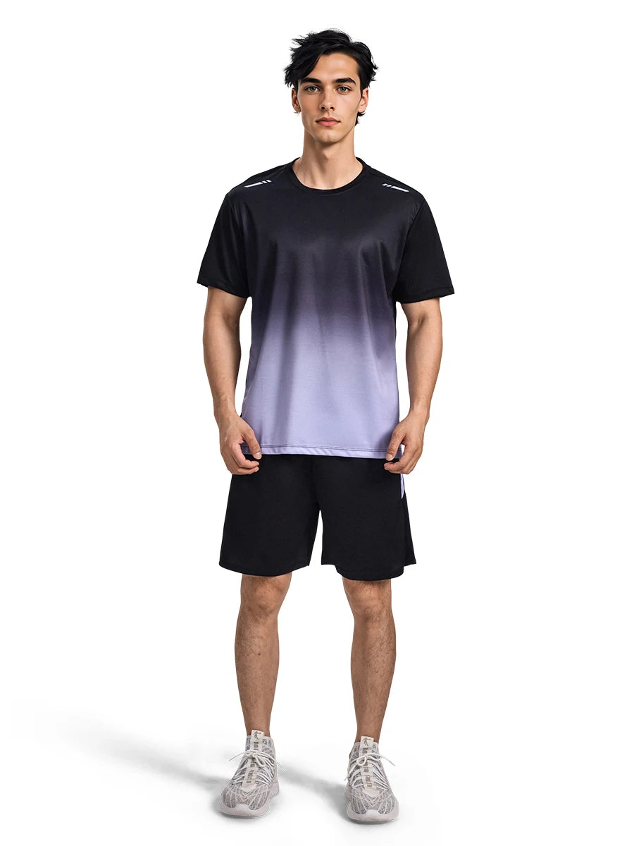Sports suit for men, running quick-dry clothes, fitness clothes, badminton clothes, sports basketball training