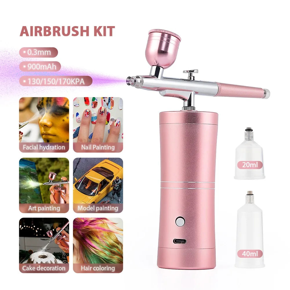 Airbrush Nail Art Painting Kit Mini Airbrush for Nail Art Cake Painting Portable Hand Sprayer Gun Airbrush Nail