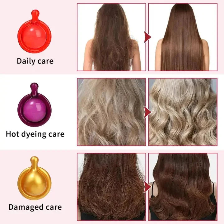 Capsules de vitamines pour cheveux, huile de kératine, soin capillaire rapide pour des cheveux doux, lisses et brillants. Nourrit et répare les cheveux abîmés et fourchus.