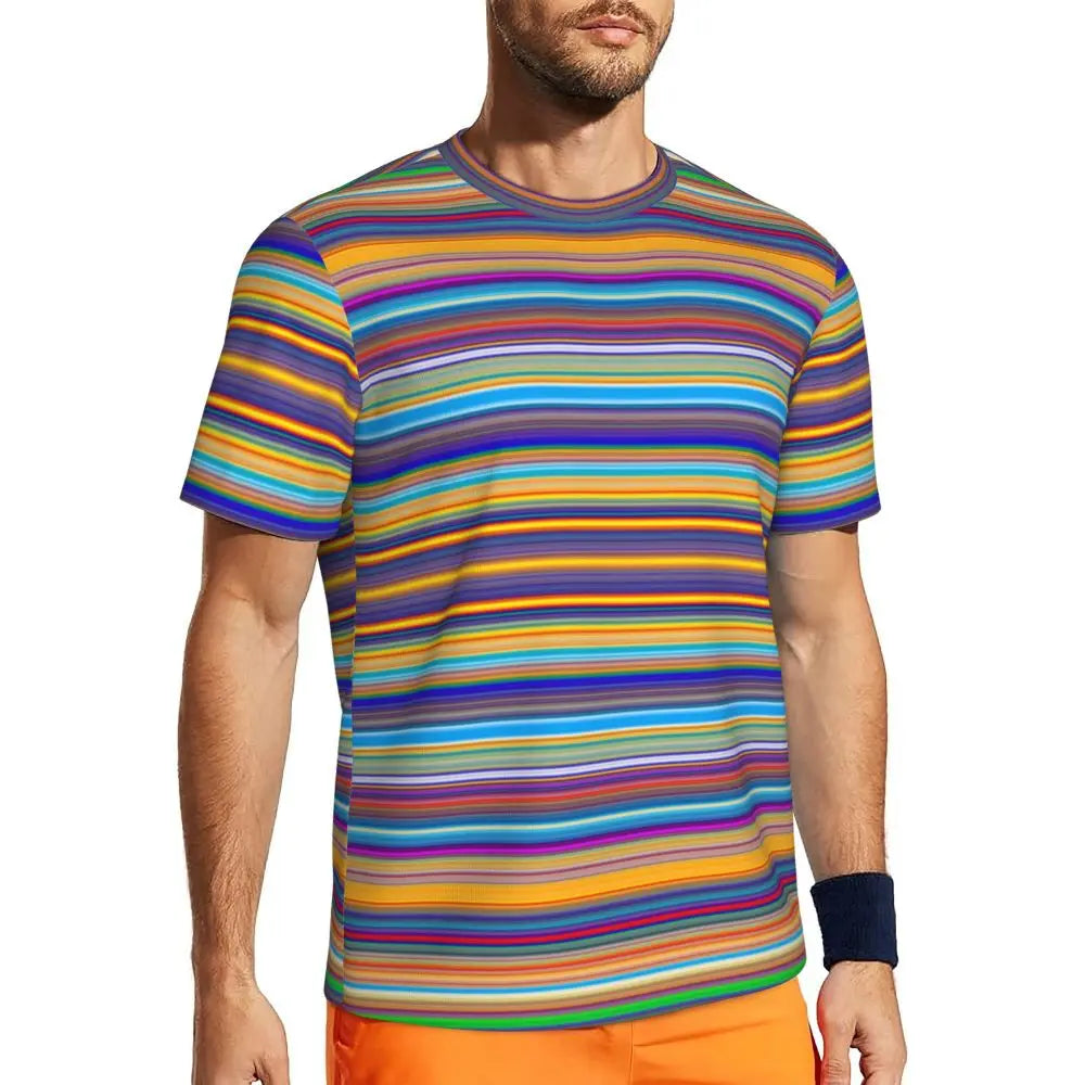 Gym T-Shirt Mondrian Line - Colorful Plaid Y2K Retro Graphic Tee