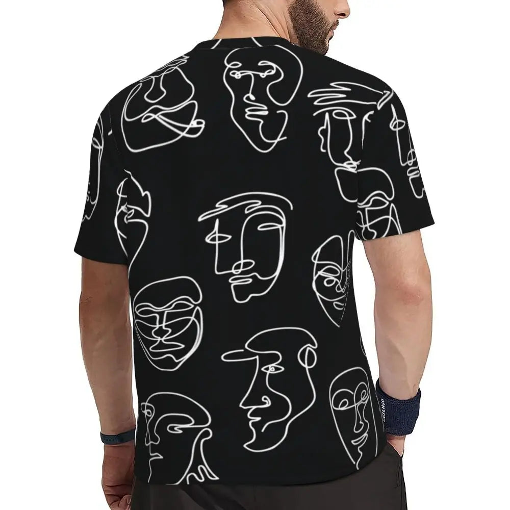 Gym T-Shirt Mondrian Line - Colorful Plaid Y2K Retro Graphic Tee