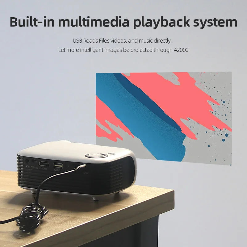 Portable LED Mini Projector - 1080P & 4K Support
