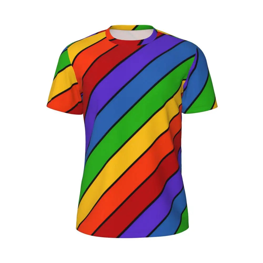 Gym T-Shirt Mondrian Line - Colorful Plaid Y2K Retro Graphic Tee