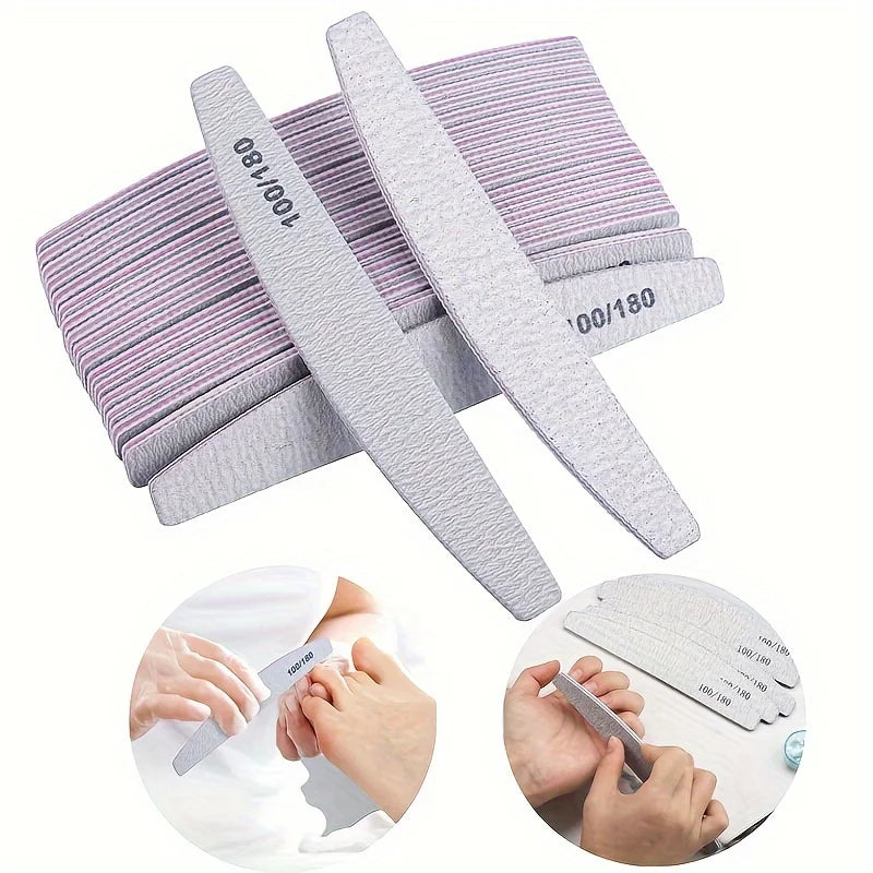 Limes à ongles professionnelles grain 100/180 - Outils de manucure et pédicure