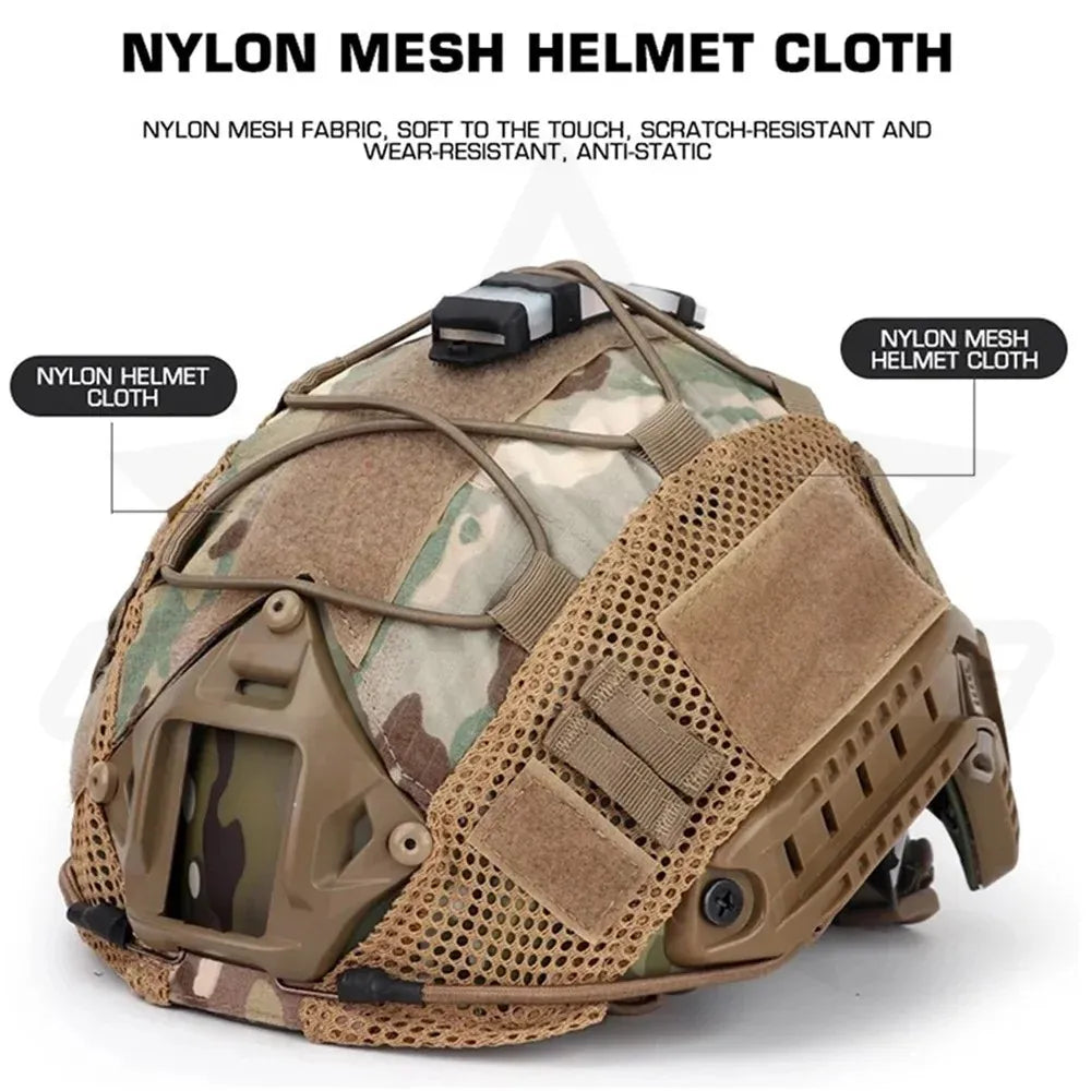 Tactical Helmet Cover - Multi-Camo Fast Helmet Cover for Airsoft & Paintball
