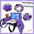 Plateau de voyage pour enfant en voiture, table de rangement pour jouets, tableau à dessin, plateau de sécurité, porte-boissons, activités pour les voyages en voiture